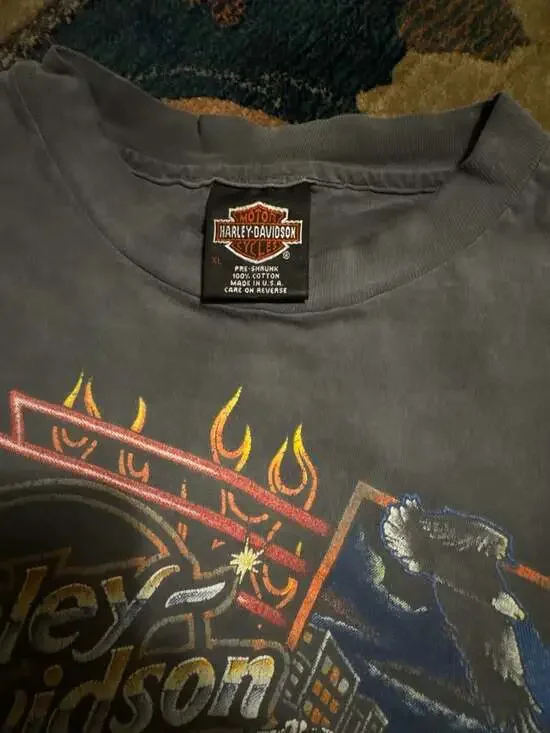 Vintage 1996 Harley-Davidson Feel the Heat T-Shirt Hacienda Motorcycles AZ XL - Picture 5 of 13